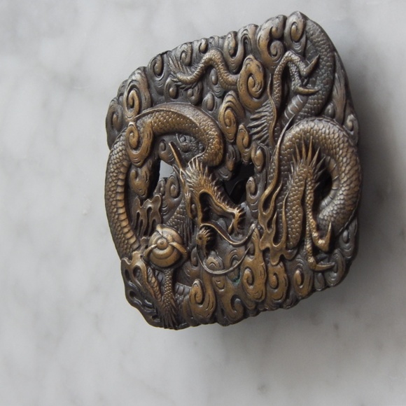 Bergamot Brass Works / Vintage Brass Dragon Belt Buckle